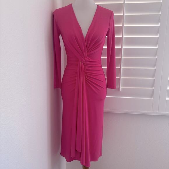 Micheal Kors Collection Pink Knot Midi Dress in Pink size 0 - Picture 5 of 16